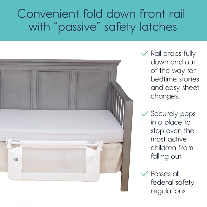 Hiccapop Convertible Crib Bed Rail for Toddlers, Crib Rail Guard with Reinforced Anchor Safety