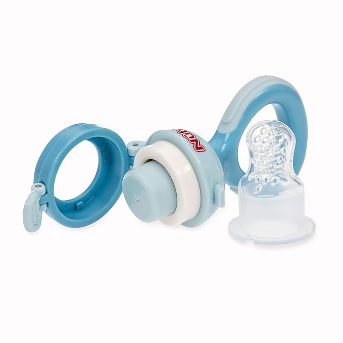 1 Pack Nuby Twist N' Feed Infant First Foods Feeder with Hygienic Cover: 10M+, Colors May Vary, Pack of 1