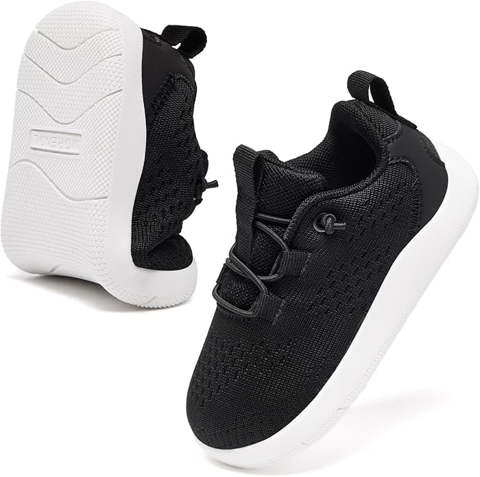 MORENDL Wide Toddler Shoes Baby Walking Shoes Girls Boys Zero Drop Minimalist Sneakers Slip On Tennis Shoe Breathable Naturally Flexible