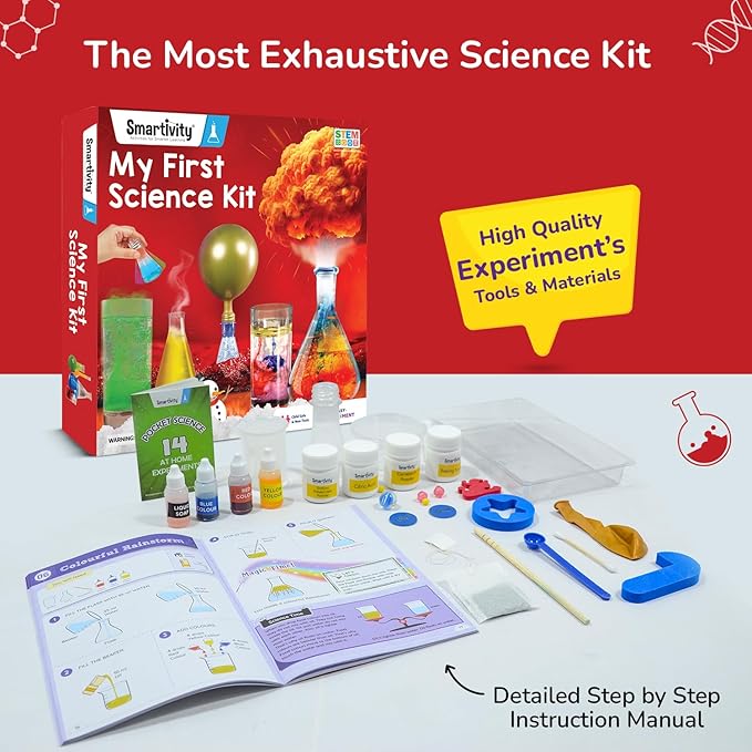 Smartivity My First Science Experiment Kit for Kids Ages 6, 7, 8, 9, 10, 11, 12 Years | 50+ Experiments I Christmas, Birthday Gift I Science Projects for Boys & Girls, STEM Toys for 6 to 12 Years