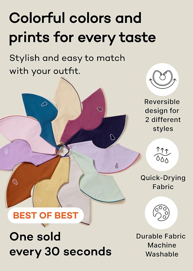 Konny Baby Bibs 3/5/7-Pack Set, 360 ° Rotate, Soft and Absorbent Bandana Drooling for Boys Girls baby Essentials