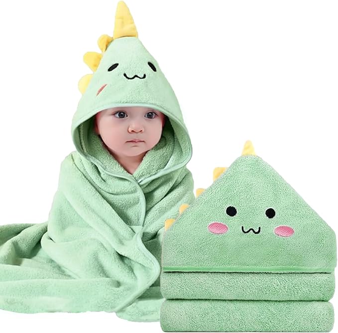 Hooded Baby Towels - Premium Ultra Soft Organic Baby Bath Towel – Absorbent and Hypoallergenic Towels for Baby Boy Girl, Toddler, Newborn Essentials (Green)