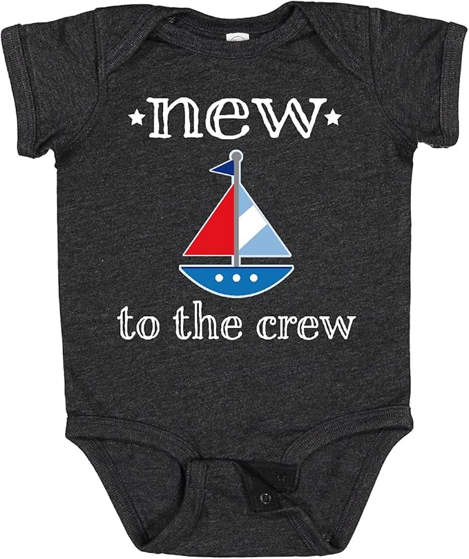 inktastic Baby Boy New To the Crew Sailboat Baby Bodysuit
