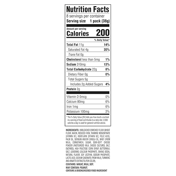 RITZ Cheese Sandwich Crackers, Lunch Snacks, 48 Snack Packs (6 Boxes, 6 Crackers Per Pack)