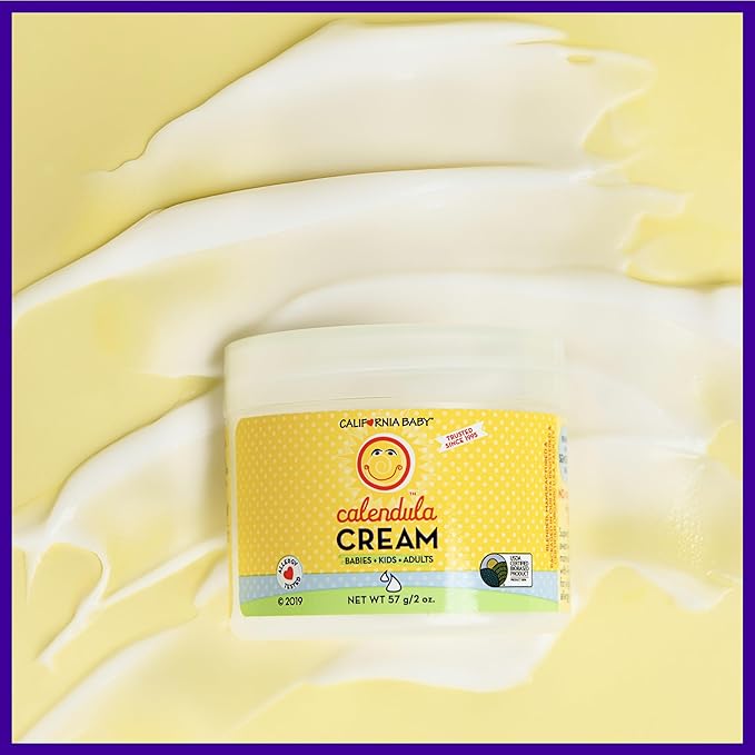 California Baby Calendula Cream | 100% Plant-Based Moisturizer | Lavender Baby Lotion | Face Moisturizer For Dry Skin | Hypoallergenic | 1.8 oz / 51g