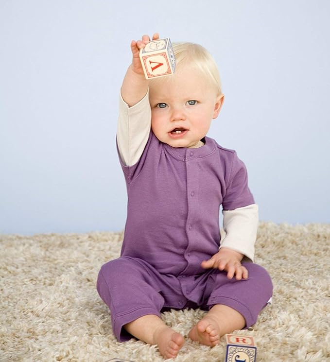 Babysoy Long Sleeve Baseball Style One Piece Coverall Romper