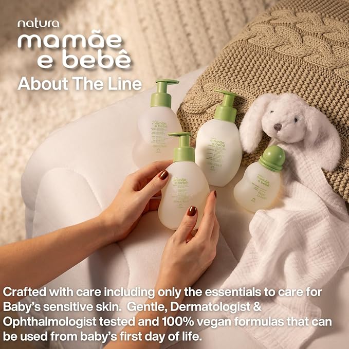 Natura - Mamãe e Bebê Mom & Baby Cologne | Gentle Fresh Scent for Babies | Alcohol-Free, Hypoallergenic, Pediatrician Tested, Vegan & Safe Daily Use – 3.4 fl oz (100 ml)