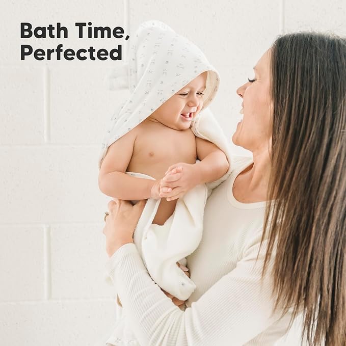 KeaBabies Hooded Baby Towel for Newborn - Viscose Derived from Bamboo Large Baby Bath Towels with Hood for Boys, Girls, Toddler, Extra Absorbent & Soft Newborn Bath Essentials (KeaStory, Petite)