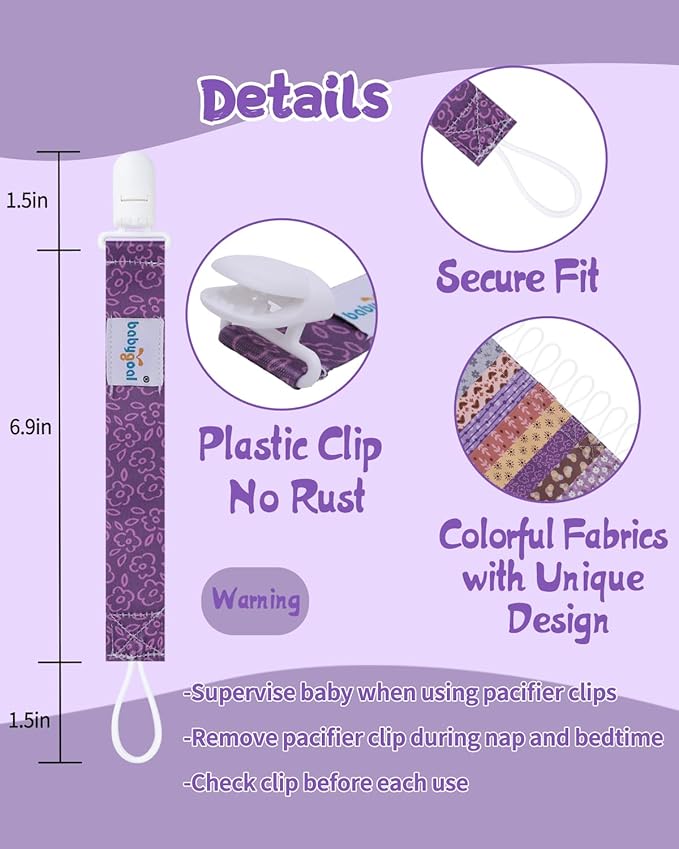 babygoal Baby Pacifier Clips 8 Pack 8PB27