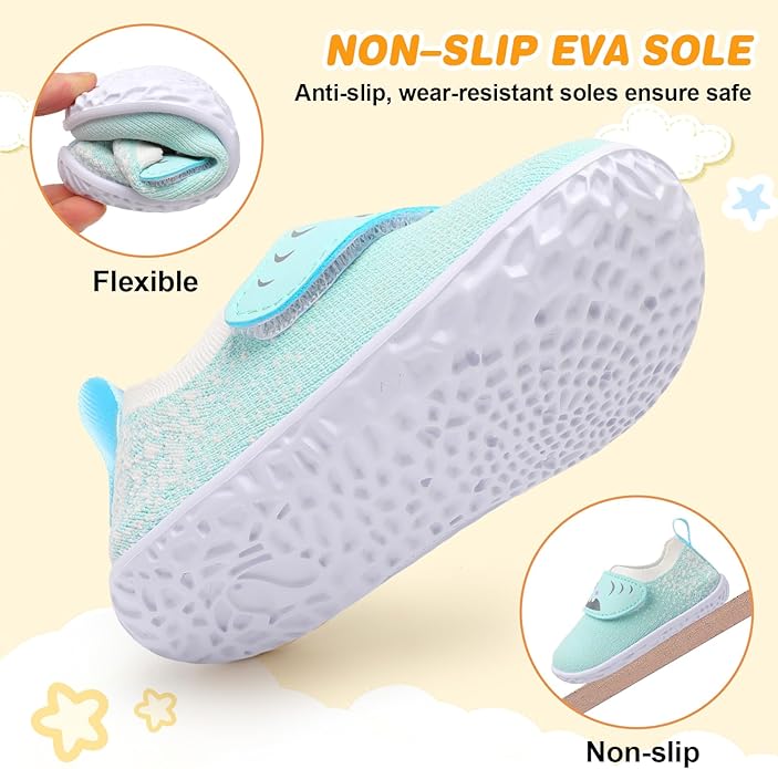 L-RUN Baby Shoes Boys Girls First Walking Shoes Infant Sneakers Toddler Crib Shoes Lightweight Breathable Non-Slip Soles