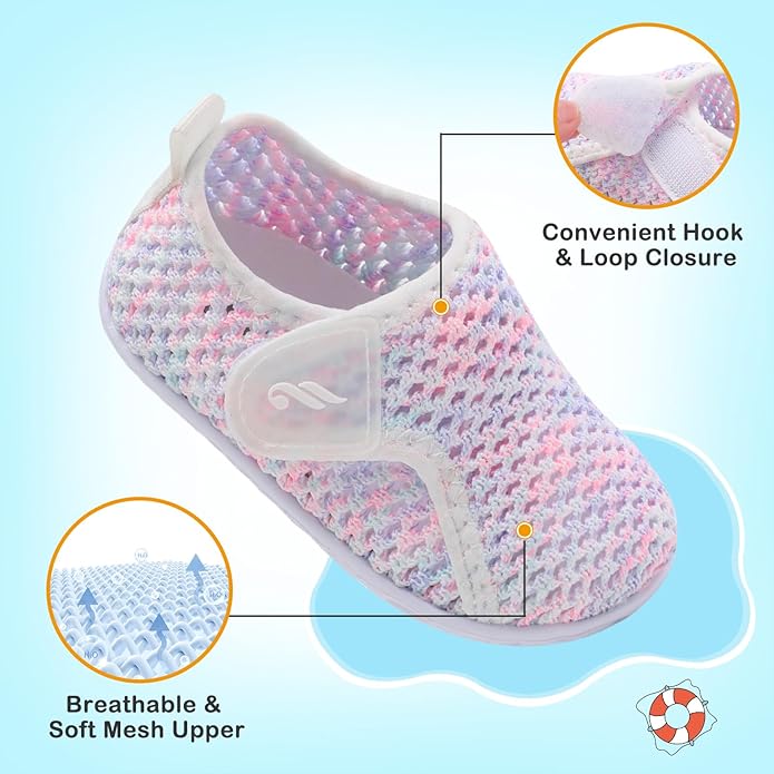 JIASUQI Baby Boys Girls Barefoot Swim Pool Water Shoes Beach Walking Sandals Athletic Sneakers