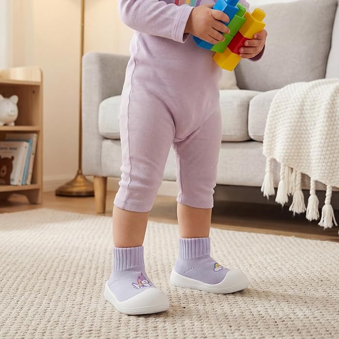 STQ Baby Socks Shoes Toddler Wide Toe Box Non-Slip Slippers Infant Walking Shoe Soft Baby Boys Girls Lightweight Sneakers