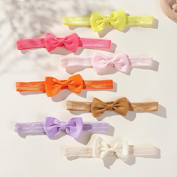 WillingTee 40 Colors Baby Girls Headbands Tiny Bows 2.75" Grosgrain Ribbon Hair Bow Hair Band Hair Accessories for Baby Girls Infants Toddlers Kids Newborns