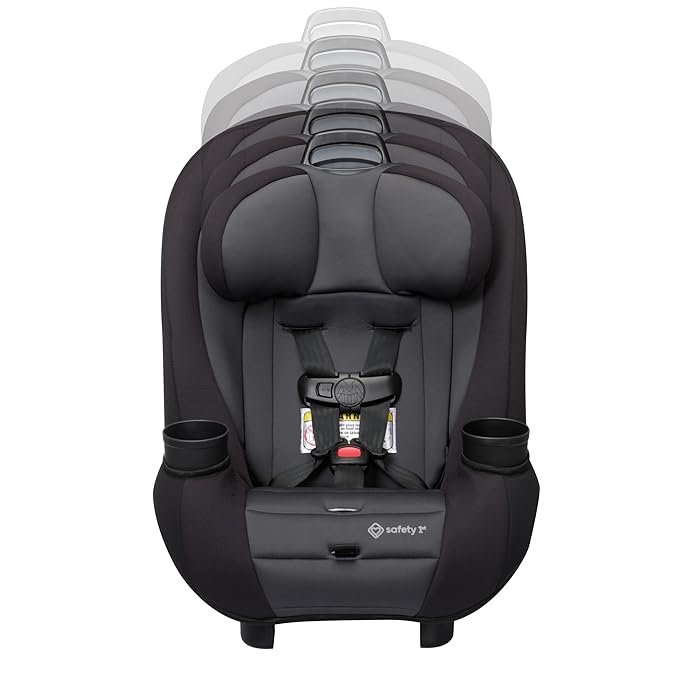 Safety 1st Ellaris 3-in-1 Convertible Car Seat, Slim Fit Design, Rear & Forward-Facing, 5-Position Headrest, 3-Across Fit, Travel-Friendly with Machine-Washable Seat Pad, Smokey Haze