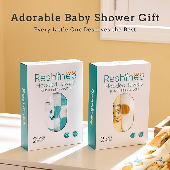 Baby Hooded Towel, 2 Pack Bath Towel for Boy or Girl, Soft Baby Bath Towel, Shower Gifts for Newborn, Infant, Toddler (29 X 29 Inch)