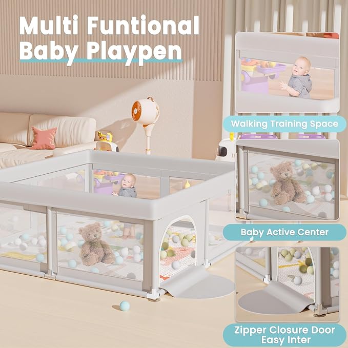 Baby Playpen with Mat Small Playpen for Babies and Toddlers 50 x 50 inch Baby Fence Playards