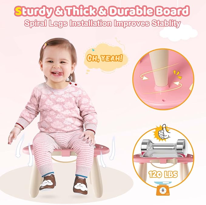 Kikidex Magnetic Drawing Board, Toddler Girl Toys for 1-2 Year Old, Doodle Board Pad Learning and Educational Toys for 1 2 3 Year Old Baby Kids Birthday Gift(Soft Pink)