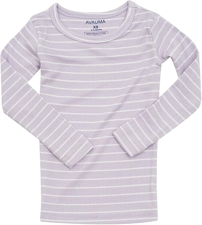 AVAUMA Stripe Pattern Baby Boys Girls Pajama Set Kids Toddler Snug fit Ribbed Sleepwear pjs for Daily Life Style