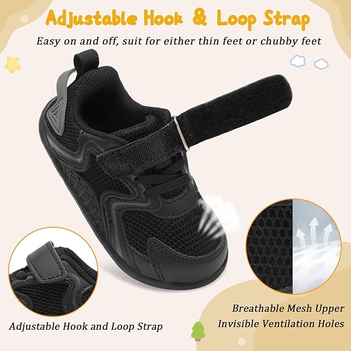 L-RUN Baby Shoes Boys Girls First Walkers Breathable Infant Sneakers Flexible Non-Slip Sole Walking Shoes for Toddlers
