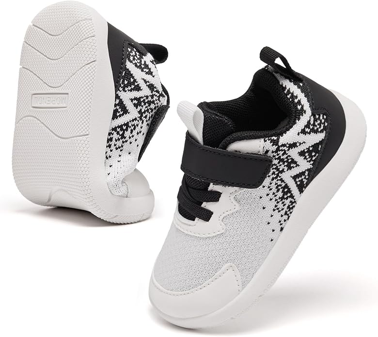 MORENDL Wide Toddler Shoes Baby Walking Shoes Boys & Girls Barefoot Sneakers Zero Drop Comfort Tennis Running Outdoor Activities