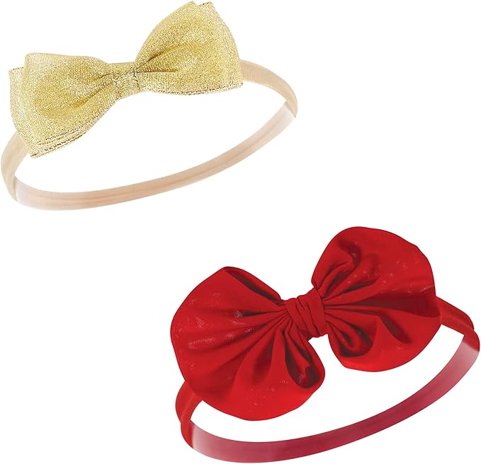 Hudson Baby Cotton and Synthetic Headbands, Size 0-24 Months