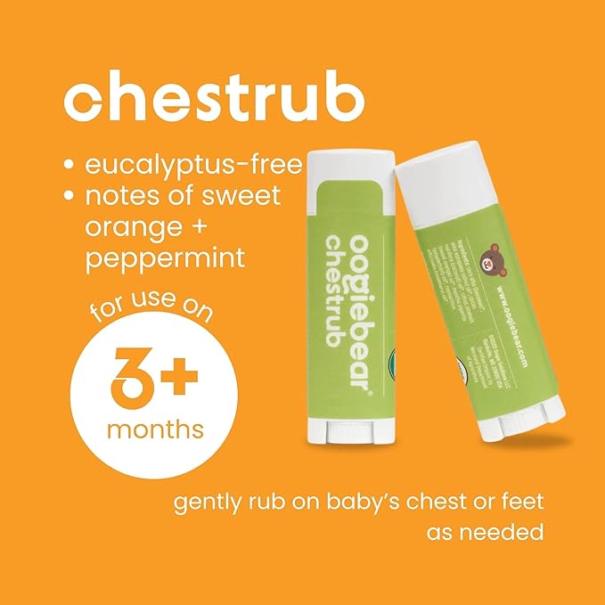 oogiebear Organic Nourishing Nose to Toe & Breathing Rub Balms - Naturally Soothing, Gentle Moisturizer, On-The-Go Size with Travel Pouch - 0.5 oz, Safe for Infants, Doctor Made