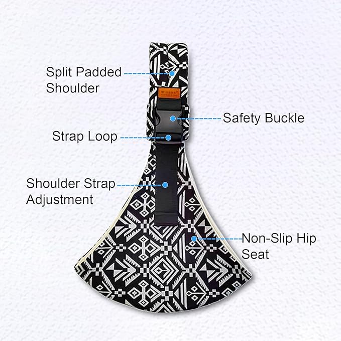 Marrlly Baby Sling Carrier Newborn to Toddler Adjustable One-Shoulder Design with Hip Seat Support, Labor-Saving Baby Wraps Carrier 10-30 lbs(Leaf)