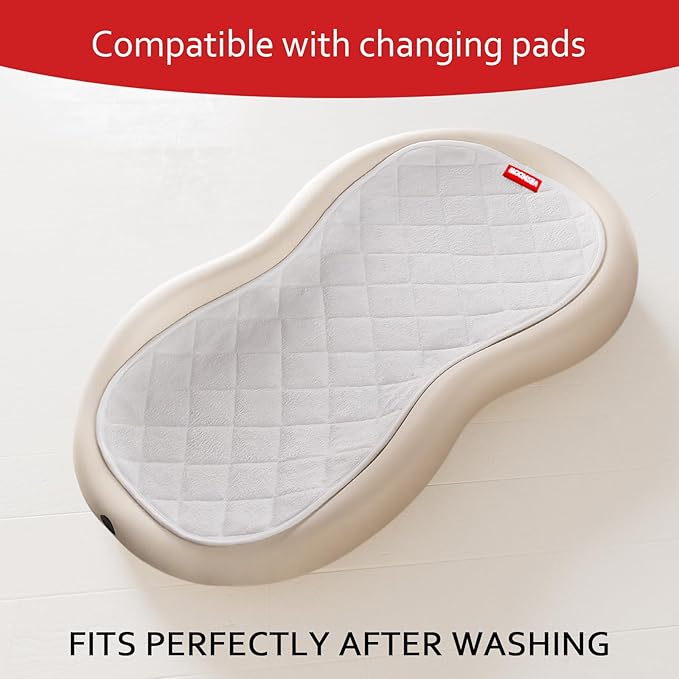 Moonsea Quilted Thicker Changing Pad Liner 3 Pack Waterproof, Fit for Changing Table Liners are Warm On a Baby's Back Non-Slip Design Reusable Pads Machine Washable, White