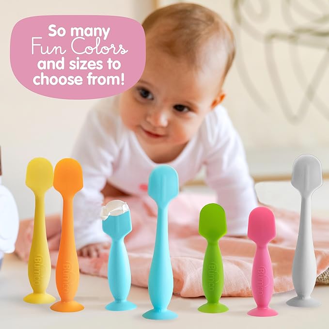Bumco Baby Bum Brush + Mini Diaper Cream Spatula with Case - BPA-Free Butt Spatula Baby, Soft Diaper Spatula, Baby Diaper Cream Applicator, Mom-Invented Diaper Bag Essentials, Butt Spatula