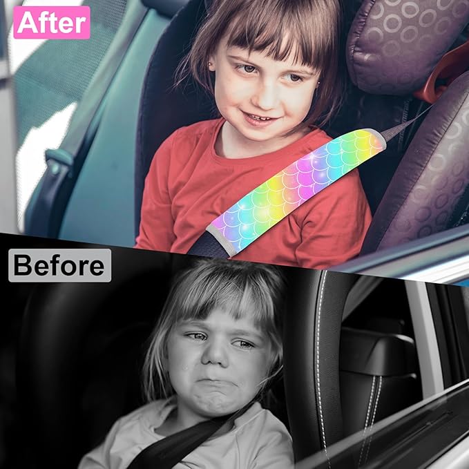 Seat Belt Cover Pad for Baby, Soft Seatbelt Cushion Covers for Kids 2Pcs Car Seat Strap Shoulder Pads for All Car Seats, Stroller, High Chair