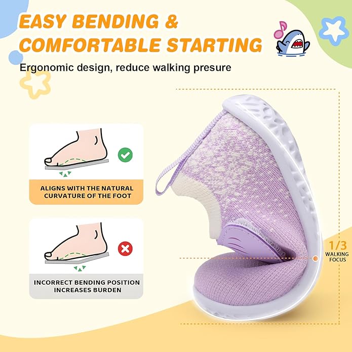 L-RUN Baby Shoes Boys Girls First Walking Shoes Infant Sneakers Toddler Crib Shoes Lightweight Breathable Non-Slip Soles