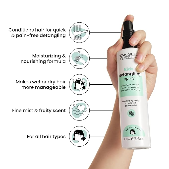 TANGLE TEEZER Hair Detangler Spray for Kids, Vegan and Sulfate-Free with a Fresh & Fruity Scent, for all Hair Types, 5 Fl Oz