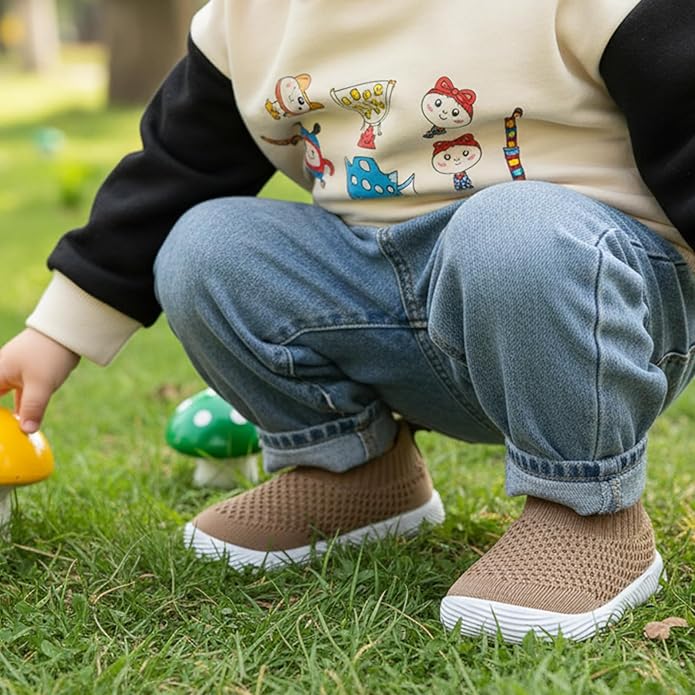 MORENDL Baby Toddler Walking Socks Non-Slip Breathable Unisex Casual Sneakers