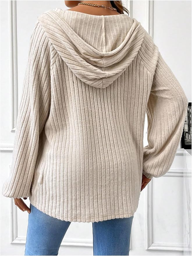 Women's Maternity Half Button Sweatshirts Long Sleeve Ribbed Knit Pregnancy Shirt Spring Clothes