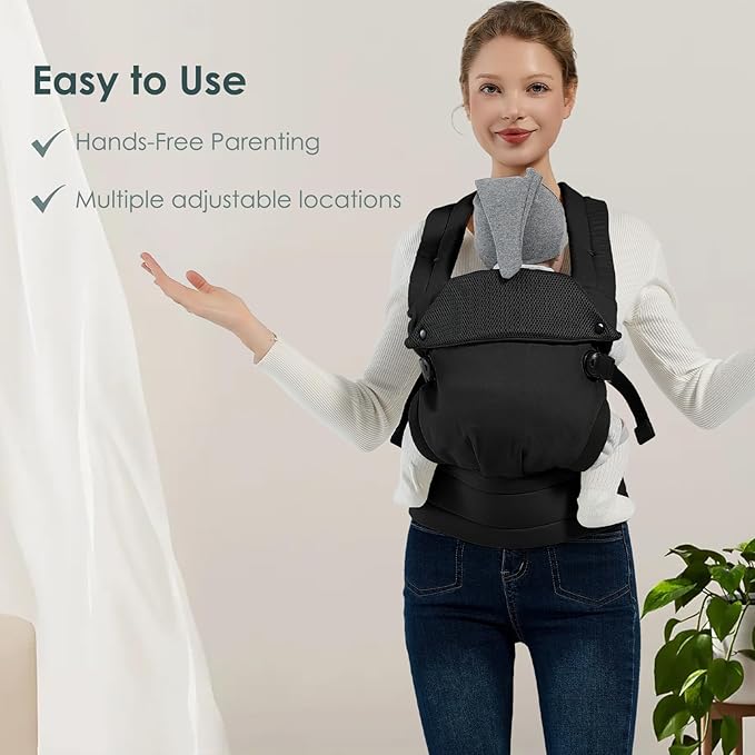 Baby Carrier Newborn to Toddler, Adjustable Toddler Carrier, Baby Holder Carrier, Kangaroo Infant Carriers with Widen Shoulder Straps, Black