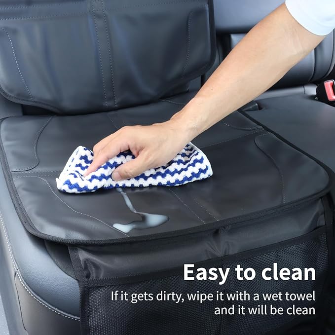Car Seat Protector,Extra Thick Car Seat Covers Non-Slip Waterproof Mat Pad Leaving No Imprints Marks for Child Baby Pet Truck SUV Automobile (Black-A)