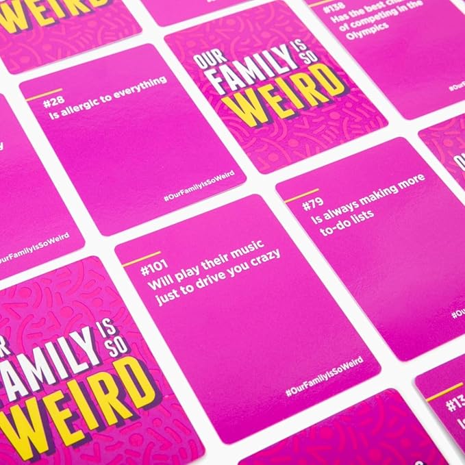 DSS Games Our Family is So Weird [A Family Card Game to Decide Who’s Most Likely to | Game Night Idea for Teens, Adults & Groups | Great for Reunions, Vacation, Road Trips]