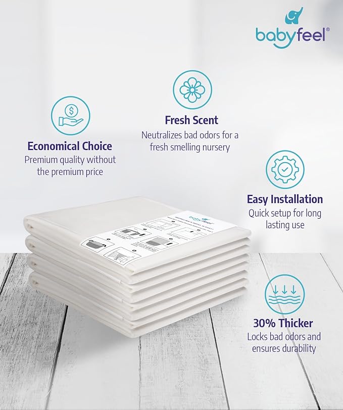 Babyfeel Refills Compatible with DEKOR CLASSIC Diaper Pails | 4 Pack | Exclusive 30% Extra Thickness | Diaper Pail Refills with Powerful Odor Elimination | Powder Scent | Holds up to 1980 Diapers
