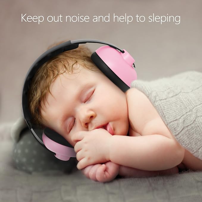 Baby Headphones Noise Cancelling Headphones for Babies for 3 Months to 3 Years (Pink)