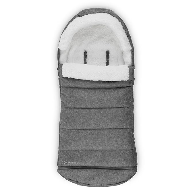 UPPAbaby CozyGanoosh Footmuff - Easily Attaches to UPPAbaby Strollers + RumbleSeat - Ultra-plush, Weather-Proof - Winter Stroller Cover - Greyson (Charcoal Mélange)