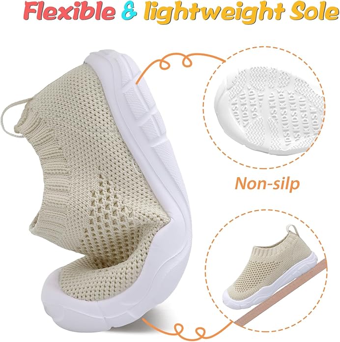 JOINFREE Toddler Boys Girls Sneaker Slip On Shoes Kids Lightweight Breathable Walking Shoes