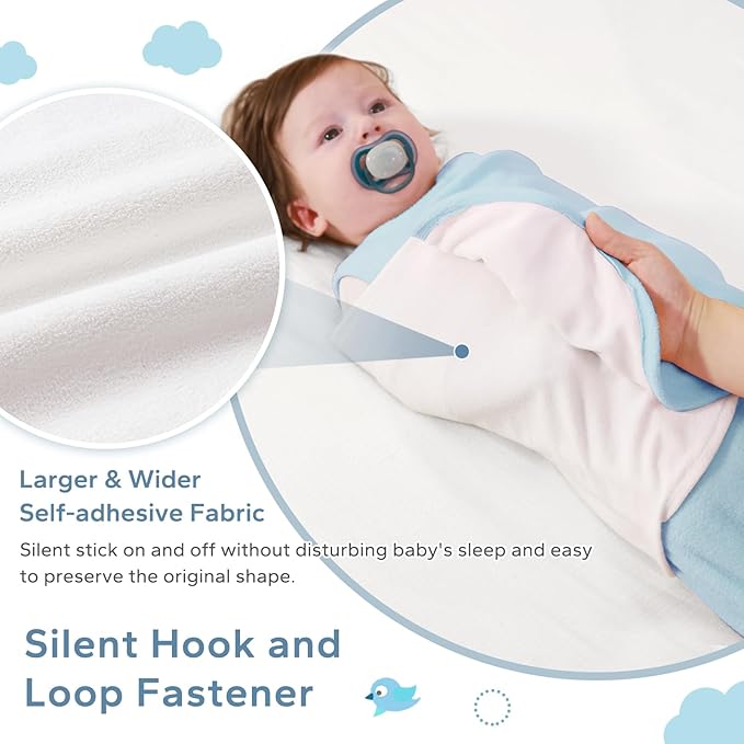 ZIGJOY Swaddle Sleep Sack Newborn 1.5 Tog Fleece Wearable Blanket Baby 6-12 Months - Lightweight MicroFleece Winter Sleeping Sacks Bag for Infant Girl Boy Gifts, Blue