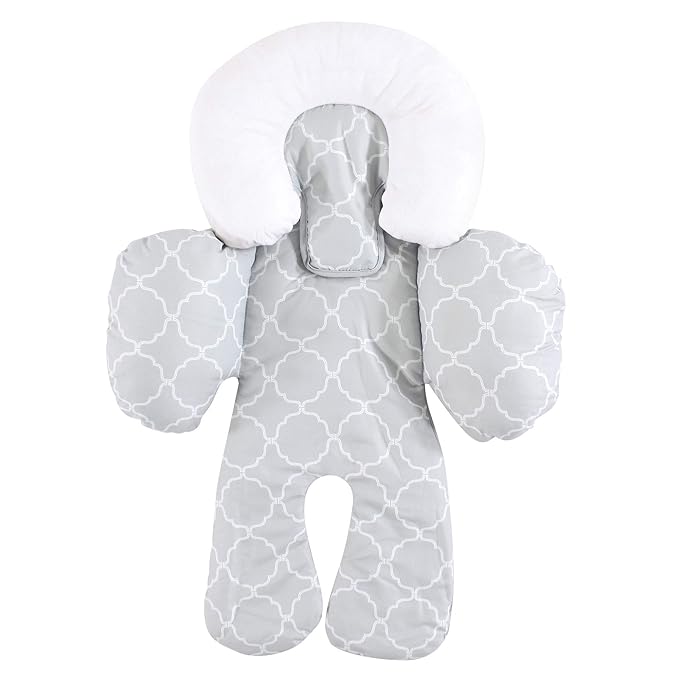 Hudson Baby Unisex Baby Car Seat Body Support Insert, Gray Trellis, One Size