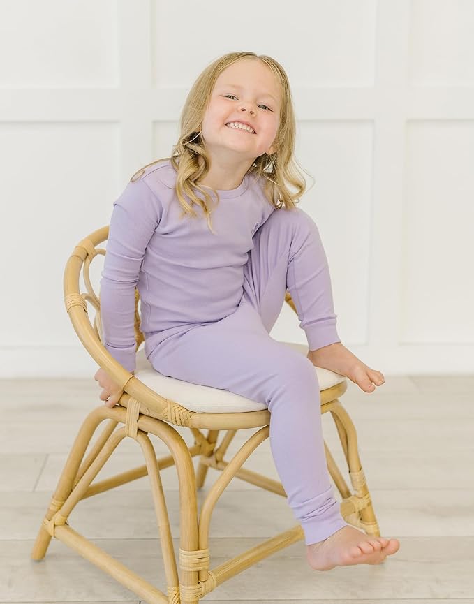 moimoln Baby Toddler Pajama Set Snug-Fit Cotton Modal Sleepwear, Leopard, Check & Solid Mix (6M-8Y, 1/2 Pack)