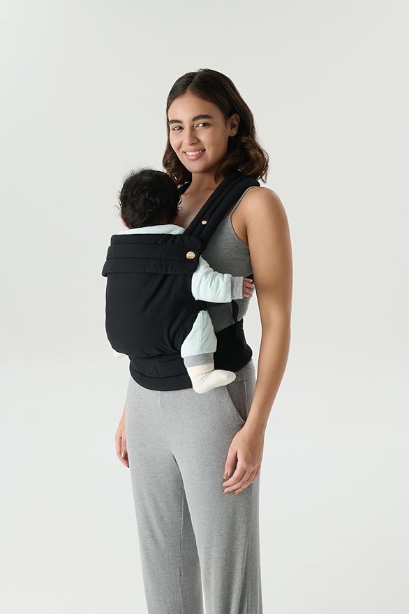Ergonomic Baby Carrier Newborn to Toddler, Lightweight & Breathable Cotton Infant Carrier for Hands Free Comfort (Black)