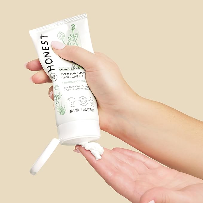 The Honest Company Hypoallergenic Diaper Rash Cream, Moisturizing, Calming, Zinc Oxide Ointment, NEA Recognized, Cruelty-Free, Value Size, 6 oz