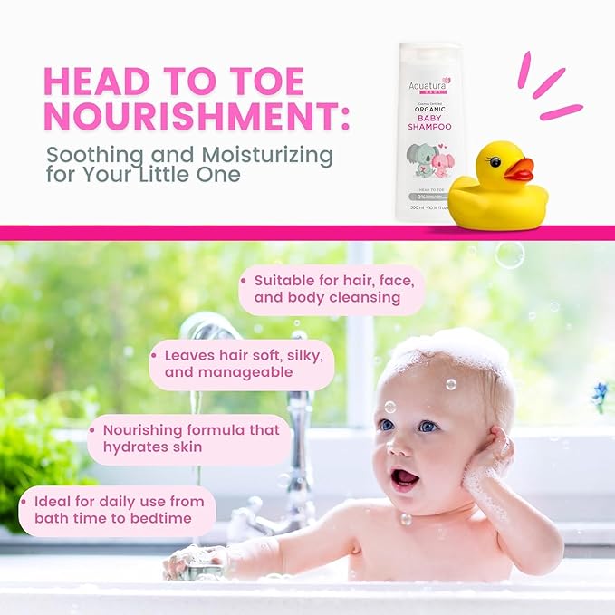 Organic Baby Essentials Bath Care Set - Certified Organic Baby Shampoo, Lotion & Nappy Cream - Dermatologist Tested, Newborn Safe, Gentle & Nourishing
