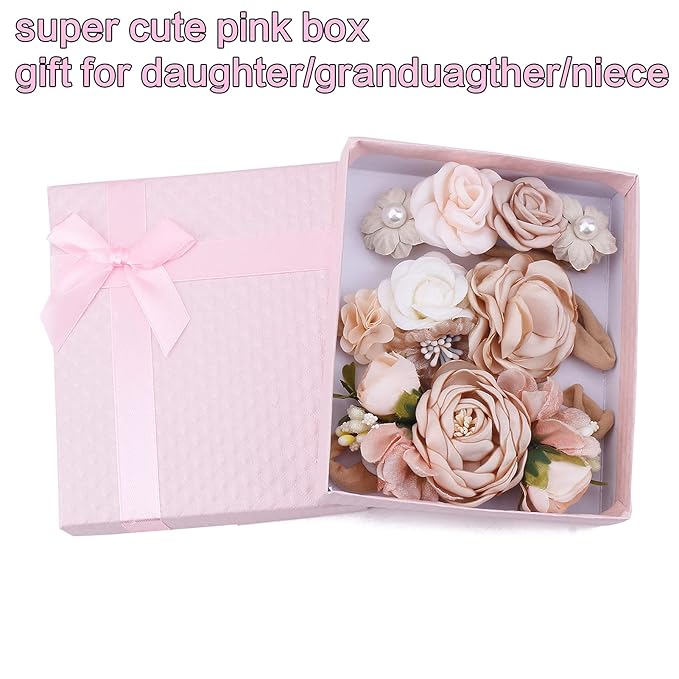 Baby Girl Headbands Nylon Flower Elastic Hairbands 3pcs Hair Accessories Gift for Newborn Infant Toddlers (YM1)