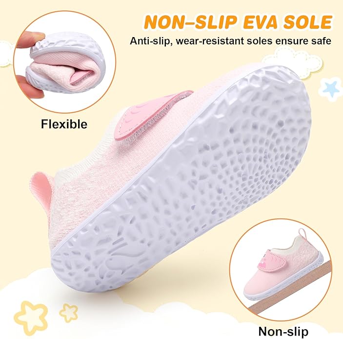 L-RUN Baby Shoes Boys Girls First Walking Shoes Infant Sneakers Toddler Crib Shoes Lightweight Breathable Non-Slip Soles