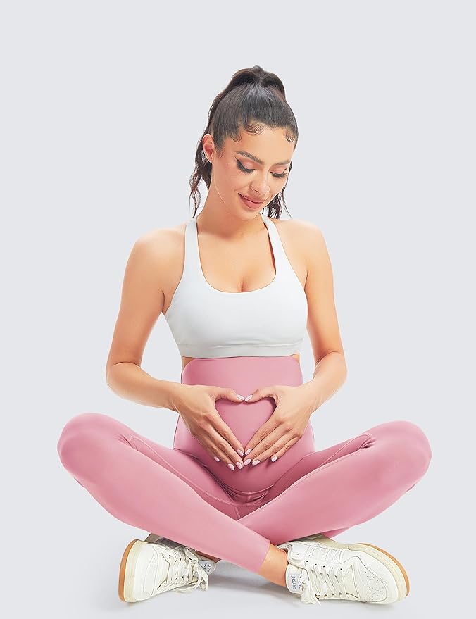 BONVIGOR Women's Maternity Leggings Over The Belly Bump Workout Full Length Leggings Running Active Yoga Pants